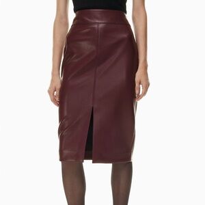 Aritzia Babaton Vegan Leather Pegu Skirt